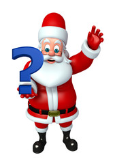 Cartoon Santa claus with question mark