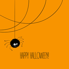 Funny Halloween greeting card monster eyes. Vector illustration