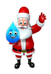 Cartoon Santa claus with water drop