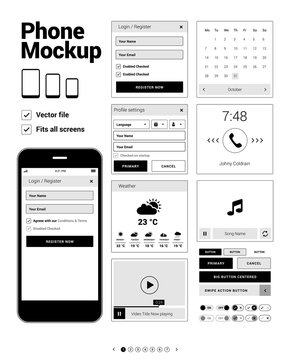 Phone UI elements for mobile apps development