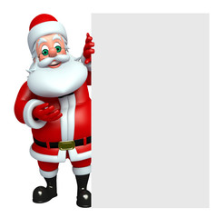 Cartoon Santa claus with sign