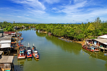 Fototapeta premium Beautiful boat and sky
