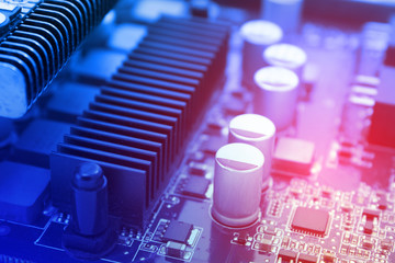 close-up of electronic circuit board
