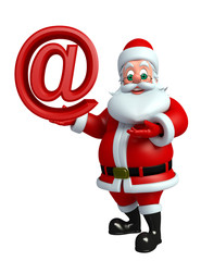 Cartoon Santa claus with at the rate sign