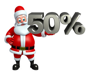 Cartoon Santa claus with percent sign