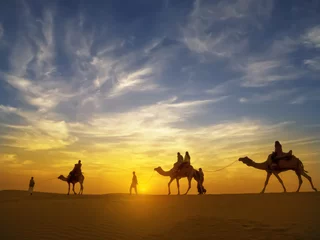 Poster Beautiful sunset at Thar desert ,Jaisalmer,India © ijasper