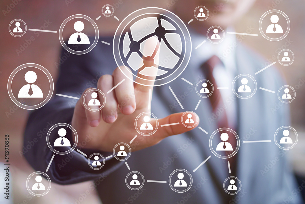 Aufkleber button global technology or social network business icon web map