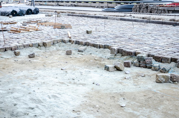 Repair work on the paving in Lviv Prospect of Freedom