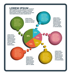 Info graphics pie chart  with circles