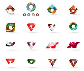 Set of various geometric icons -  rectangles triangles squares