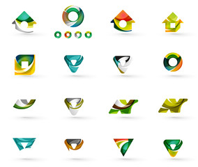 Set of various geometric icons -  rectangles triangles squares