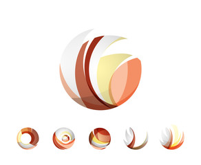 Set of globe sphere or circle logo business icons