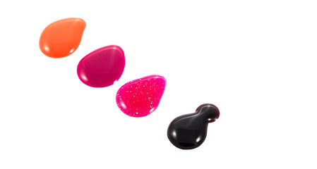 bright nail polishes on white