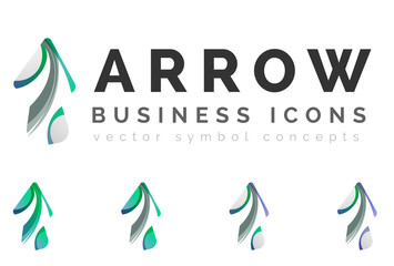 Set of arrow logo business icons