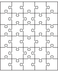 Vector Illustration of big white puzzle, separate pieces