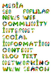 Obraz na płótnie Canvas Social media in the internet - words, tags