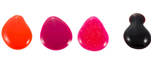 bright nail polishes on white