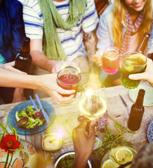 Diverse Ethnic Friendship Party Leisure Happiness Concept