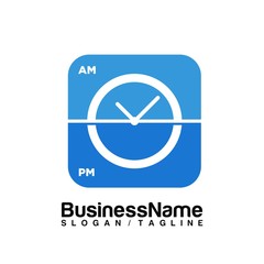 Time Clock vector logo icon