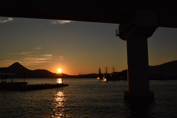 Sunset in Sasebo bay
