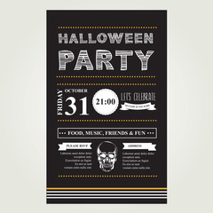 Invitation Halloween.Vector illustration.