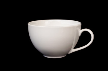 White cup of coffee isolated