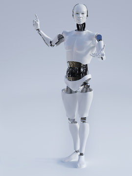 Male robot doing a presentation nr 1.