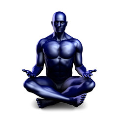 Man Sitting in the Lotus Position in Yoga