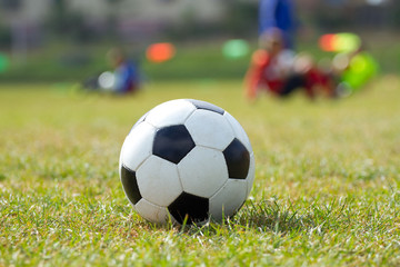 Soccer ball on the football stadium