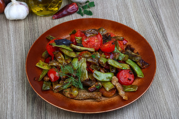 Stir fried pork with vegetables