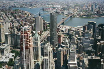 Fototapeta premium Aerial veiw of Downtown Manhatton