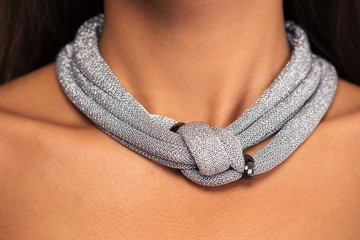 Necklace on female neck