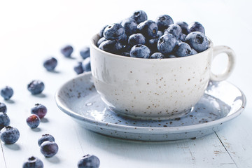 Cup of blueberries