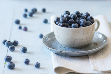 Cup of blueberries