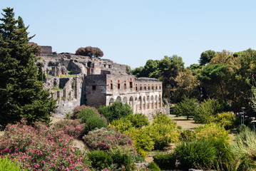 Ruins of Pompeii, Italy. Pompeii is an ancient Roman city died f