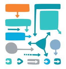 Colored frames and arrows for infographic. 
