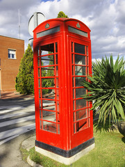 Cabina telefónica estilo ingles, Sabadell, Barcelona