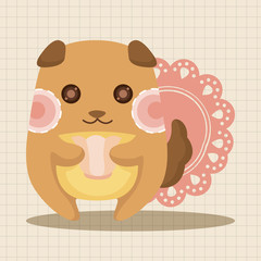 animal dog having afternoon tea theme elements