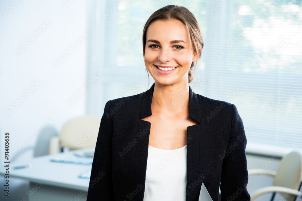 Wall mural portrait of cute young business woman