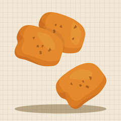 Fried foods theme chicken elements