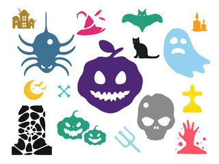 Fototapeta premium Halloween vector icons set