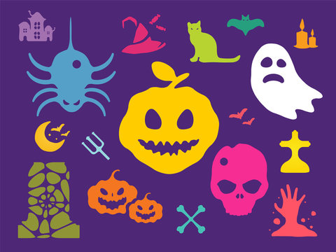 Halloween vector icons set