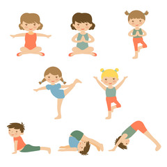 Fototapeta premium Cute yoga kids