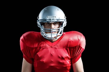 Portrait of sportsman playing American football