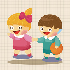 Kindergarten children theme elements