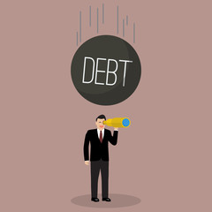 Heavy debt falling to careless businessman