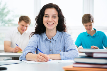 Pretty female university student portrait