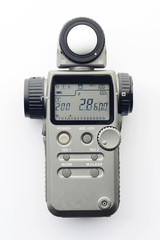 Exposure meter on white background