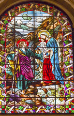 Mary Jesus Stained Glass San Francisco el Grande Madrid Spain