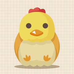 animal chicken cartoon theme elements